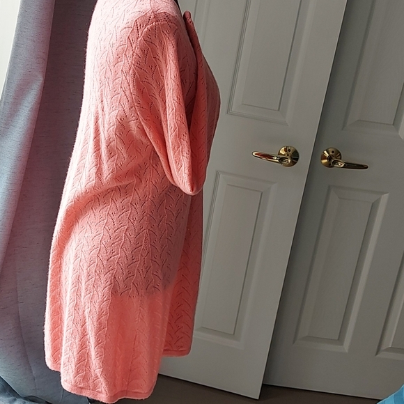 Garnet Hill lacey cashmere cardigan - Picture 4 of 15